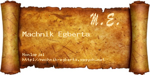 Machnik Egberta névjegykártya